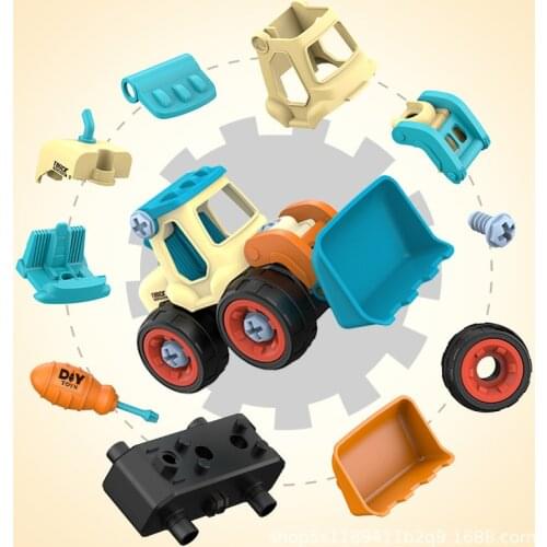 4pcs/Set Construction Toy Engineering Car Fire Truck Screw Build and Take Apart Great for Kids Boys