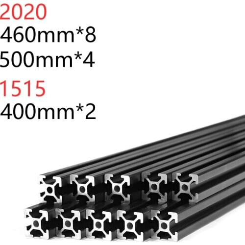 8*460mm 4 * 500mm 20x20 and 2 pcs 400mm 15 series T Slot 6mm CNC European Standard Rail Aluminum Extrusion Profile Free cut