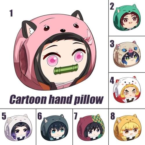 Anime Demon Slayer: Kimetsu no Yaiba Hand Warmer Pillow Cushion Winter Stuffed Plush Toy Tanjirou Nezuko Cosplay Hand Rests