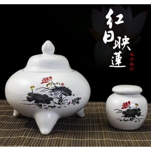 Electronic incense burner incense aroma oil burner ceramic incense burners electronic aromatic fragrance of sandalwood furnace