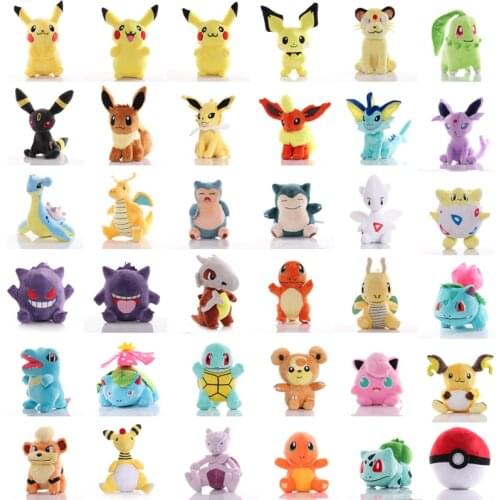 41 Styles TAKARA TOMY Pokemon Pikachu Dragonite Snorlax Lapras Gengar Umbreon Plush Toys Soft Stuffed Toy for Children Kids Gift