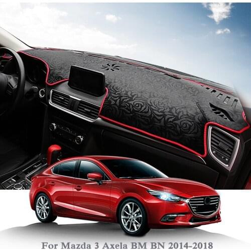 Car Styling Dashboard Avoid Light Pad Instrument Platform Cover Mat Rose For Mazda 3 Axela BM BN 2014-2018 LHD&RHD Anti Dust Mat