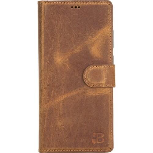 Burkley MW Leather Phone Case Note 20 G19 Coffee RFID Enabled