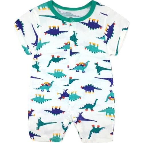 Baby boys baby girls summer printing dinosaur Full print Boxer short sleeve clothing cotton fashion clothes