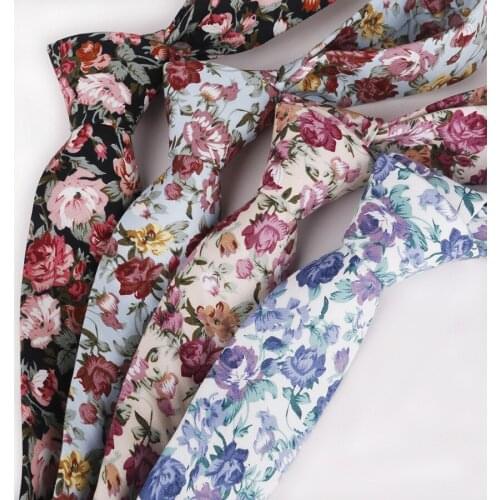 Linbaiway 6cm Cotton Printed Necktie Business Casual Fashion Floral Neckties Gift Wedding Party Casual Gravatas Tie Custom Logo