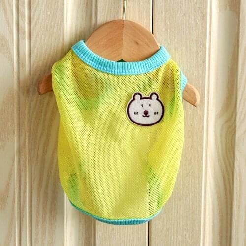 Summer New Thin Cartoon Cat Rabbit Bear Cool Mesh Vest Dog Shirt Pet Clothes Puppy T Shirt Para Perro