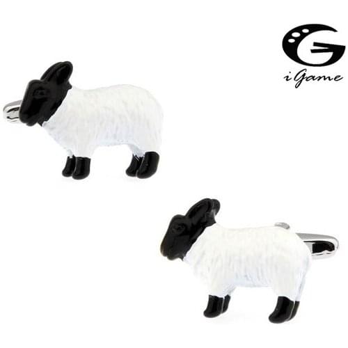 Fashion Quality Copper Material Unique White Sheep Style Cuff Links