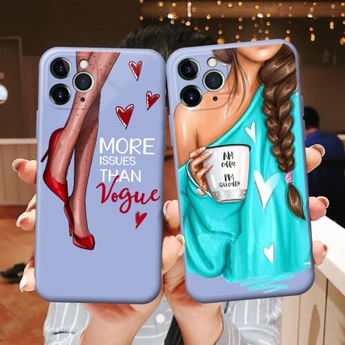 BigChen Fashion Woman Phone Case For iPhone 12 11 Pro X XR XS Max 6 6s 7 8 Plus SE 2020 Soft TPU Fashion Silicone Fundas Cover