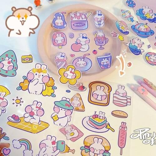 Cartoon Ins Sticker Cute Girl Pet Waterproof Sticker Student Notebook Hand Account Material Sticker Stationery Sticker