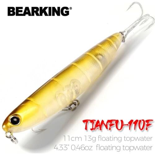 Retail good fishing lures minnow,quality professional baits 11cm 13g,bearking penceil bait topwater