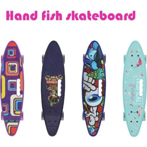 Adult Men Women Fish Skateboard 59*16cm Mini Cruiser Banana Penny Fish Skate Board Scooter Land Surfboard Swing Board Skateboard