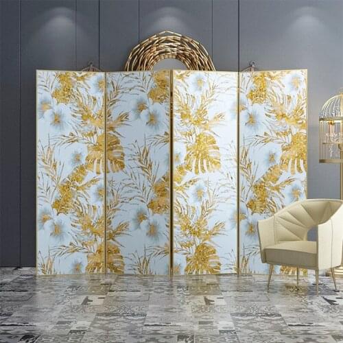 Light luxury removable metal screen partition living room porch dining room bedroom cover hotel folding screen partition