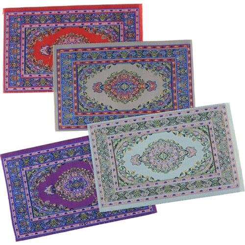 1:12 Scale Woven Hand Turkish Rugs Doll House Mini Carpet Mat Miniature For DIY Dollhouse Accessories Kit