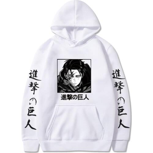 Attack on Titan Anime Hoodies Levi Ackerman Spring Hooded Swearshirts Women Men Unisex Casual Loose Pullovers Harajuku Clothing