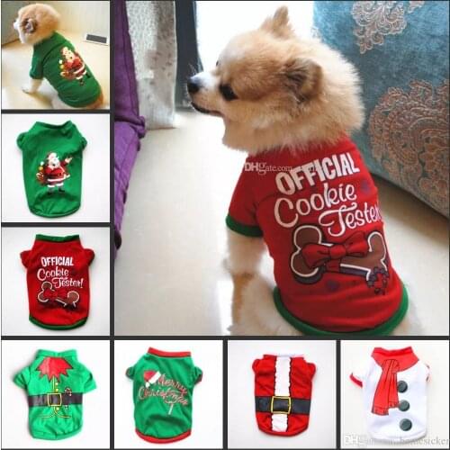 XS/S/M/L Pet Dog Clothes Christmas Costume Cute Cartoon Clothes For Small Dog Cloth Costume Dress Xmas apparel for Kitty Dogs