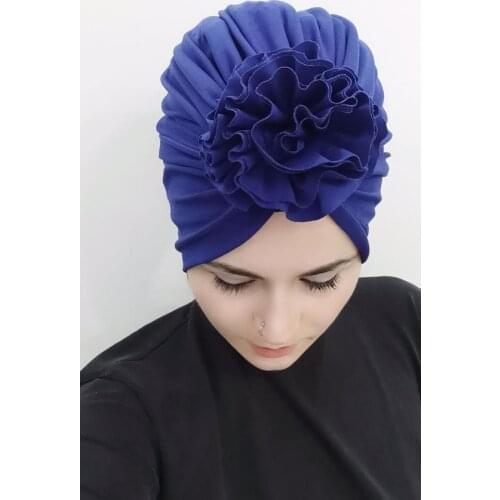 Womens Rose Bathing Cap Blue