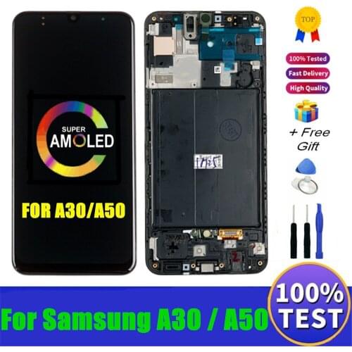 LCD Screen Super AMOLED For Samsung Galaxy A30 A50 A505F/DS A505F LCD Display Touch Display Digitizer Assembly For Samsung A50