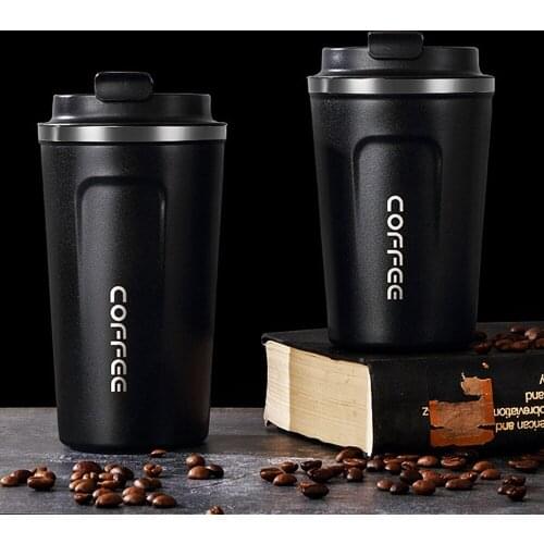 Hand Holding Coffee Cup Insulated Water Cup Coffee Tea Drinking Utensils Insulated Airless Bottle Travel Mugs 380ml/510ml 1PC