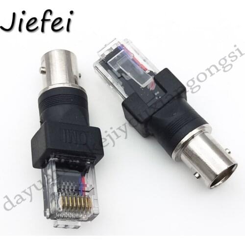 1Pcs High Quanlity Black Connector BNC Female jack to RJ45 Male plug RF Adapter Coaxial