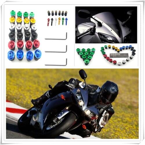10PCS red Motorcycle Screw Windscreen Windshield Bolt Screws for BMW K1200S K1300 S/R/GT S1000RR HONDA CBR125R CRF250R