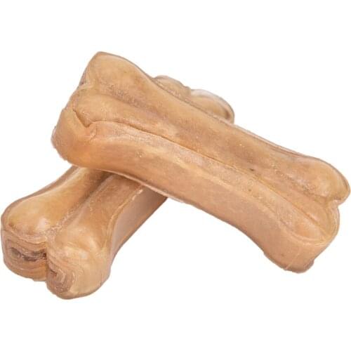 10Pcs/Lot Samll Size 5cm Crystal Leather Pressing Bone Chews Snack Food Treats Dogs Bones For Pet Puppy Supplies Dog Toys