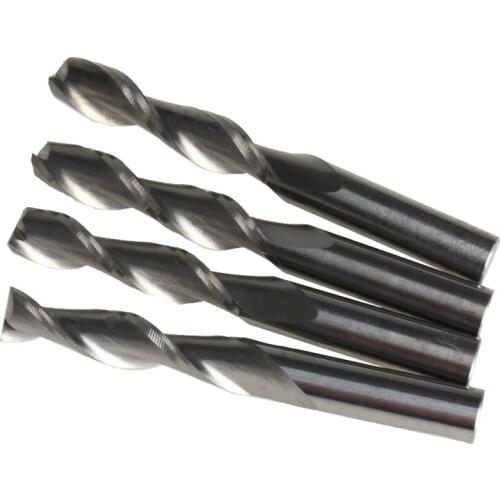 4pcs Shank 6mm x28mm Two Flutes Spiral Cutting Bit CNC Milling Cutters for Acrylic Carving Machine