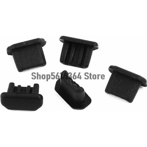 5Pcs Micro-USB Black Silicone Anti-dust Stopper/Plug for Protect Data Port Of PC