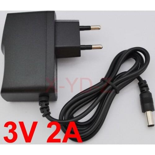 50PCS High quality DC 3V 2A IC program AC 100V-240V Converter Switching power adapter 2000mA Supply EU Plug DC 5.5mm x 2.1-2.5mm