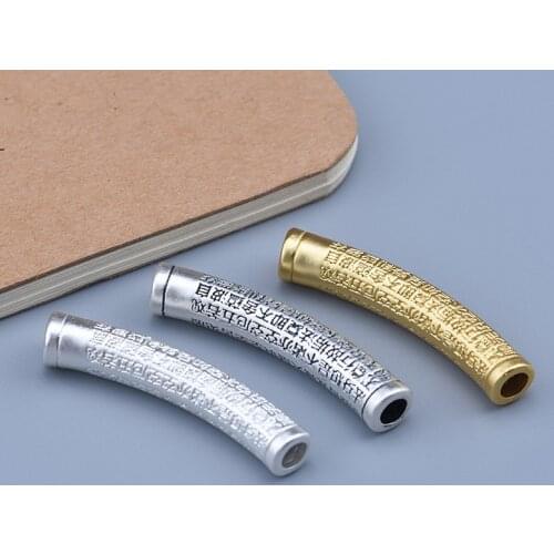 3D 999 Silver Bracelet Bead Buddhist Words Bead DIY Bracelet DIY Jewelry Beads Silver Good Luck