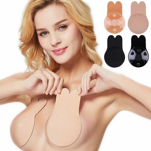 2020 Sexy Reusable Sticky Bra Women Adhesive Breast Lift Up Tape Kawaii Rabbit Bra Pads Silicone Strapless Invisible Push Up Bra