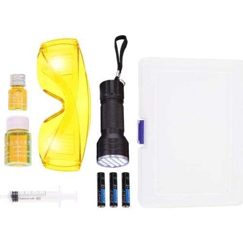 1 Set Car Air Conditioner Leak Detector Air Conditioner Leak Test fluorescent violet light detection kit auto repair tool