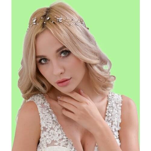 ZMHP11-G Wedding Tiara Wedding Accessories Hair Jewelry Bridal Hair Accessories Wedding Headbands for Bride Headdress Hair Band