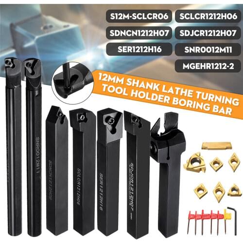 8/12/16mm Shank Lathe Turning Tool Holder Boring Bar lathe tools lathe cutter Metal Turning Rod Industrial with Carbide Inserts