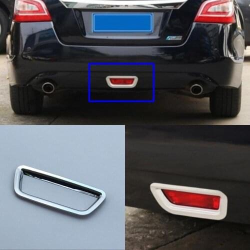 JanDeNing 2pcs ABS Chrome Rear Tail Fog Light Lamp Cover trim For Nissan Teana Altima 2013-2015
