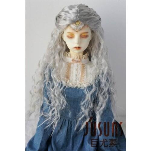 JD361 1/3 Long curly middle part BJD synthetic Mohair doll wig 8-9 inch doll wig on sale