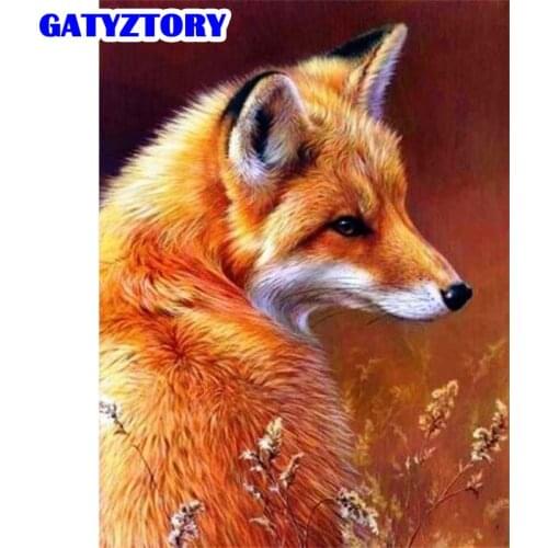 GATYZTORY Painting By Numbers Kits For Adults Cute Foxes Animal Paint Kids 60x75cm Bedroom Wall Artwork Drawing On Canvas