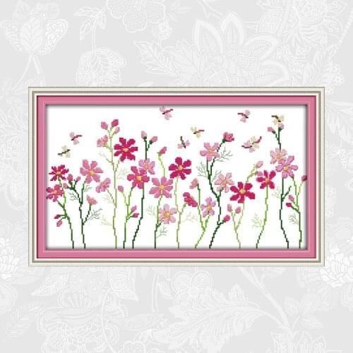 The little flowers Cross-stitch Paintings Printed on Canvas DIY Handmade Needlework DMC Embroidery Cotton Thread Sets Crafts