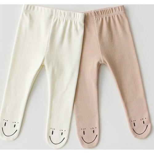 Smile face baby leggings Spring autumn infant baby pantyhose toddler boy/girls legging kids pants children trousers 0-24m