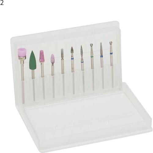 Hot-selling nail tool tungsten steel alloy grinding head 10 pcs boxed grinding machine special grinding head 4 options