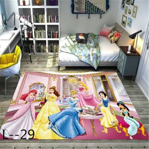 Cartoon Princess Printing Doormat Flannel Home Decoration Non-slip Floor Mat Carpet Tapis De Bain Felpudo Kids Rug Playmat