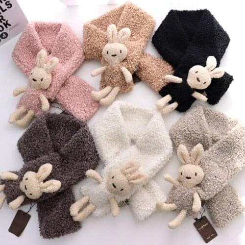2021 new arrivals korea style female students fall winter warm rabbit women scarf women