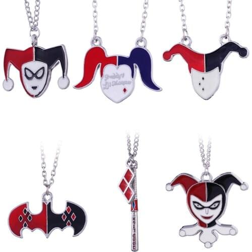 New Design Trendy Joker Clown Pendant Necklace for Women Black Chain Acrylic Fashion Jewelry Halloween Accessories