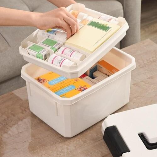 Portable Plastic Home Medicine Case Health Care Drug First Aid Kit Storage Box