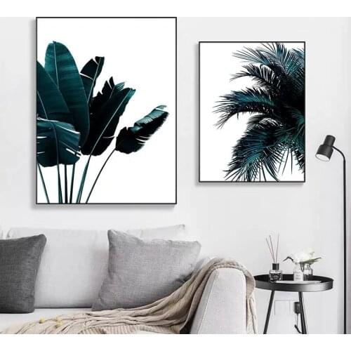 Room Posters Tropical Plant Plantain Leaves Canvas Painting Print Palm Tree Leaf Wall Art Nordic Wall Mural for Tableau Decor