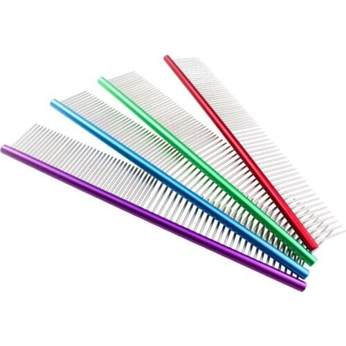 Straight Pet Comb Stainless Steel Cat Dog Comb Lightweight Grooming Tools Pets Hair Remover Colored Combs for Cats Dogs 16 19 CM