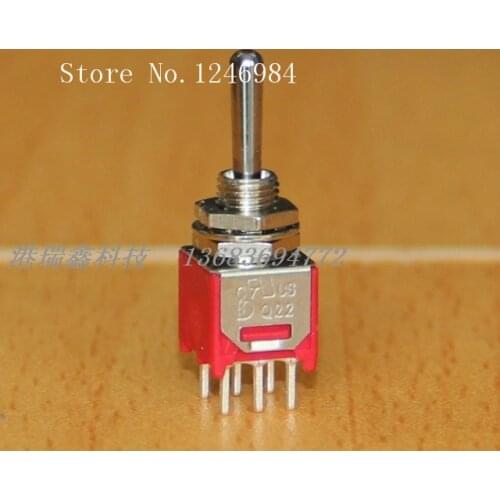 [SA]TS-5A-C pin dual six-foot stalls thread M5.08 small toggle switch Q22 Taiwan Deli Wei 2MD3--50pcs/lot