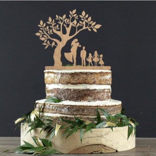 Family Style Cake Topper Wedding Party Birthday Party Anniversary Bridal Shower Decorations Kids Gift cake decor Rustic Wedding
