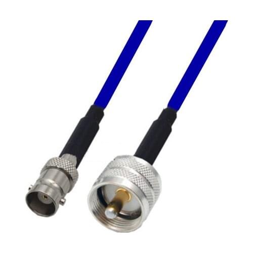 Blue Soft RG142 BNC Female to UHF Male Connector RF Coaxial Jumper Pigtail Cable