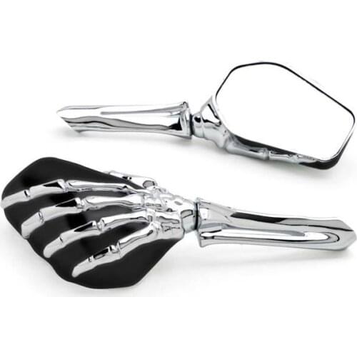 Brand new Black/Chrome Custom Motorcycle Skeleton Mirrors For HONDA CB125 CB250 CB400 CB600 CB900 All Universal