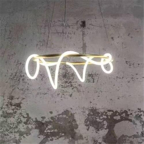 Modern Dining Room Chandelier Creative Circular Simple Art Ring Suspension Lamps Nordic Home Lighting PA0694